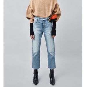 Zara TRF Cropped High-Rise Straight-Leg Jeans 28